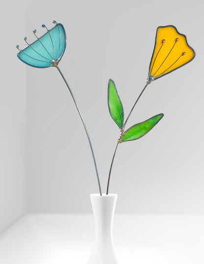 Handmade Stained Glass Floral Décor