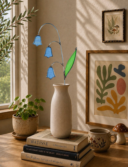 Handmade Stained Glass Bluebell Stem