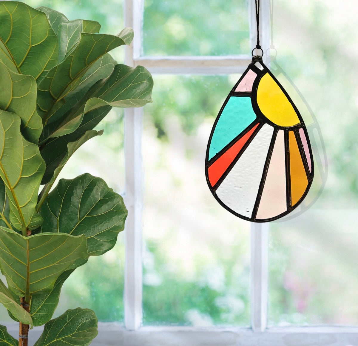 Drop of Sunshine Stained Glass Suncatcher - Samara Designs Studio