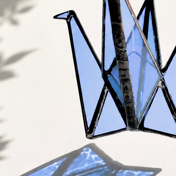 Stained Glass Origami Crane Suncatchers- Bird of Happiness - Samara Designs Studio