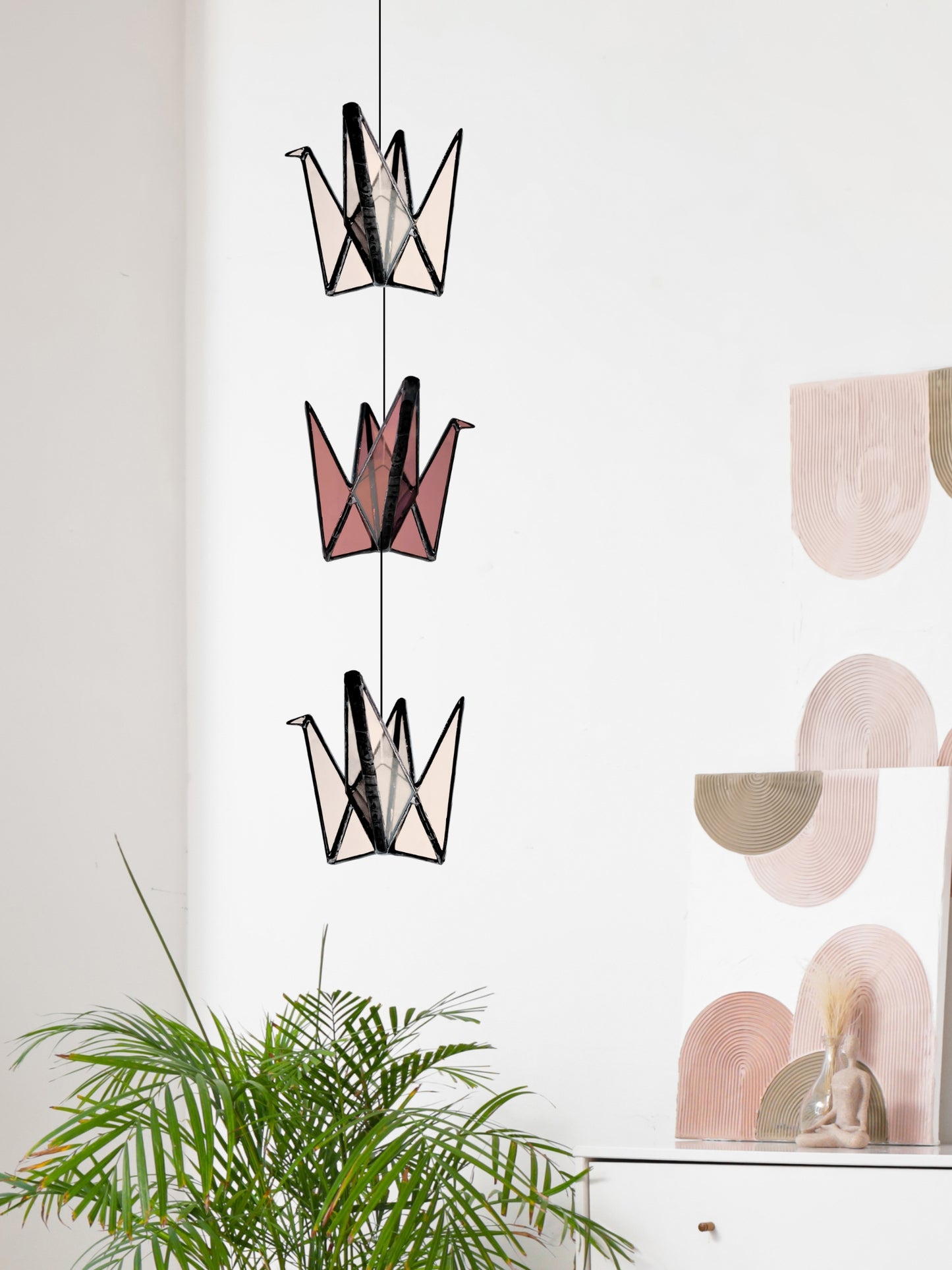 Stained Glass Origami Crane Mobile – Bird of Happiness - Samara Designs Studio