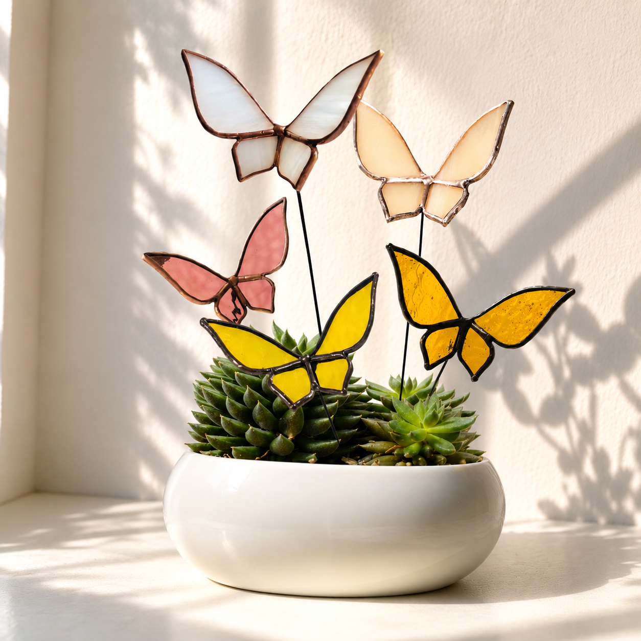 Stained Glass Butterfly Plant Stake - Samara Designs Studio