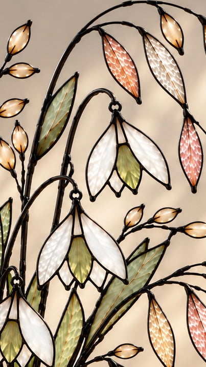 Sage & Champagne Meadow | Stained Glass Wildflower Arrangement - Samara Designs Studio