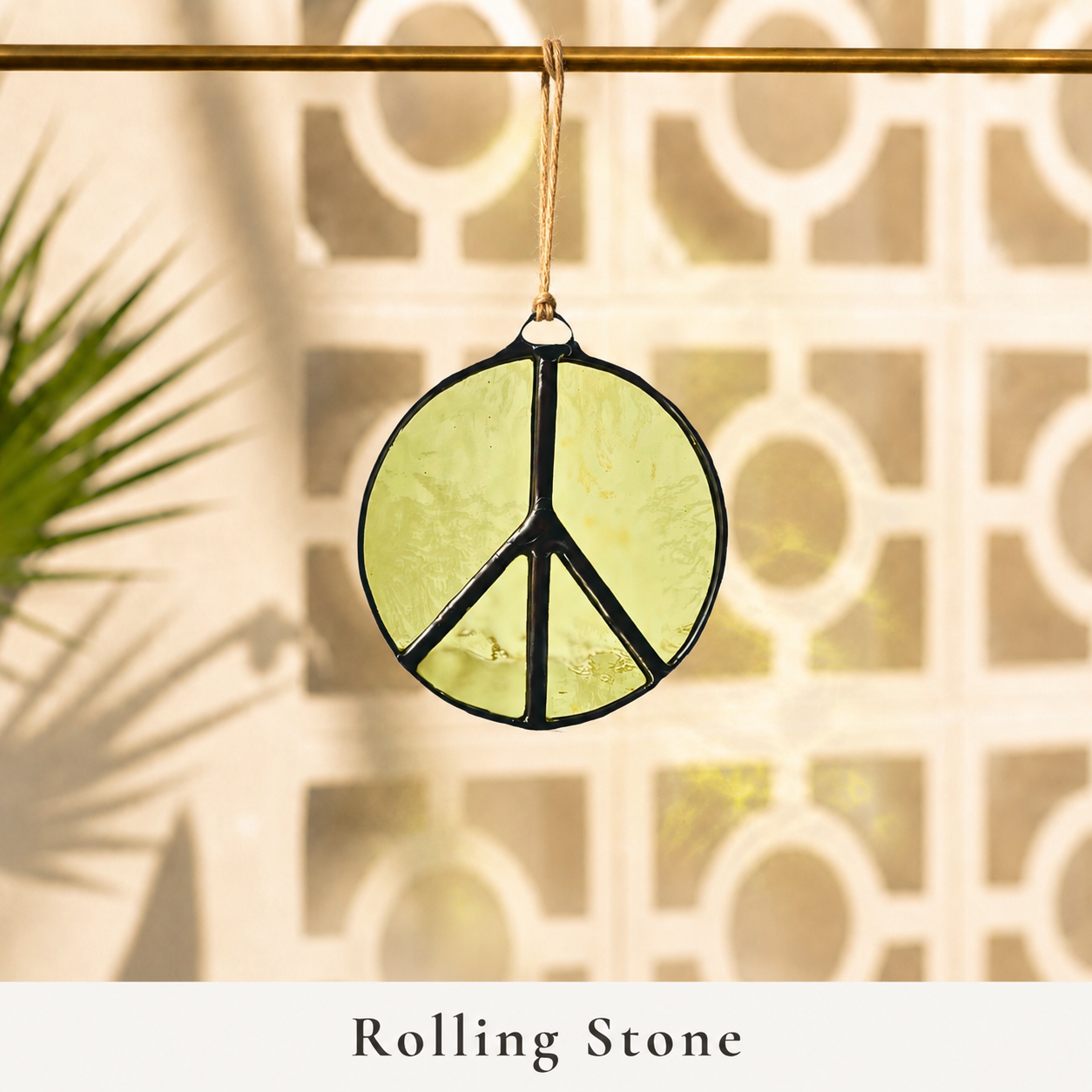 Palm Springs Peace Sign Stained Glass Suncatcher - Samara Designs Studio