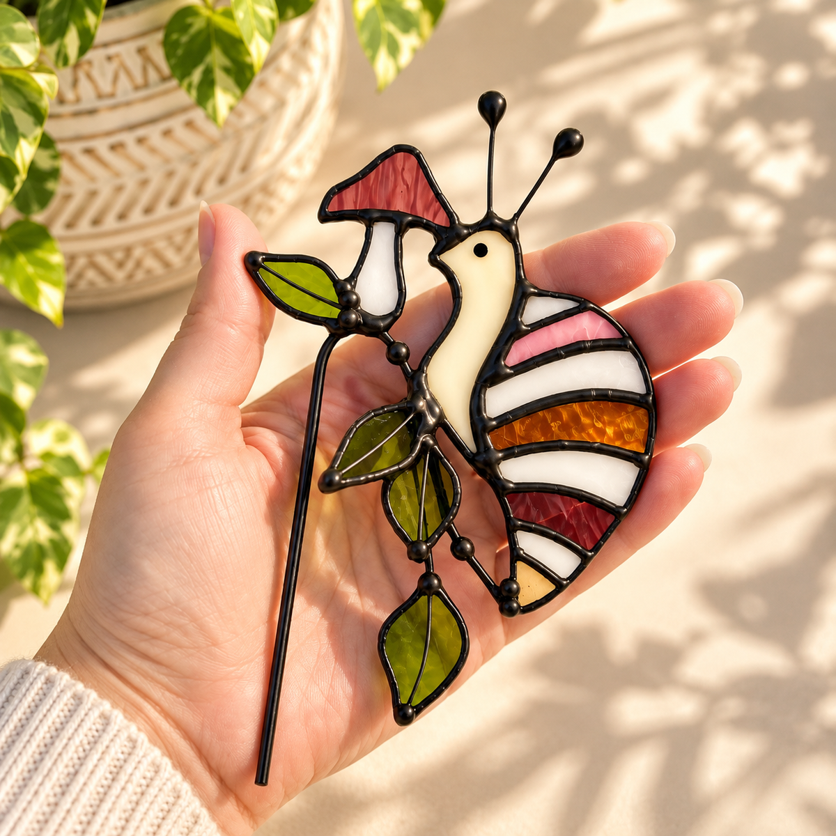 Woodland Snail Stained Glass Pot Hugger