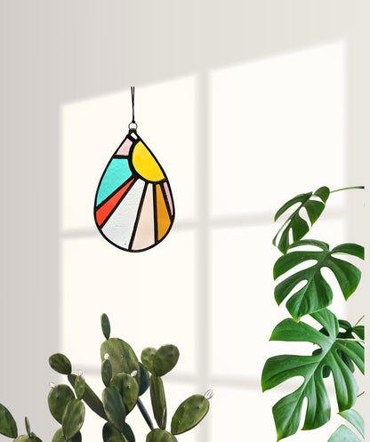 Drop of Sunshine Stained Glass Suncatcher - Samara Designs Studio
