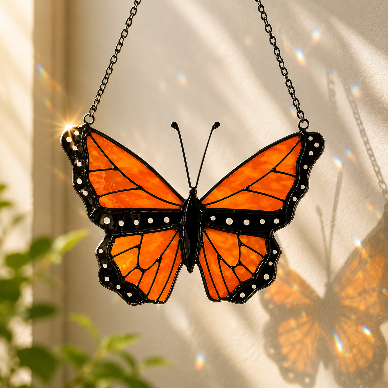 Stained Glass Monarch Butterfly Suncatcher - Samara Designs Studio