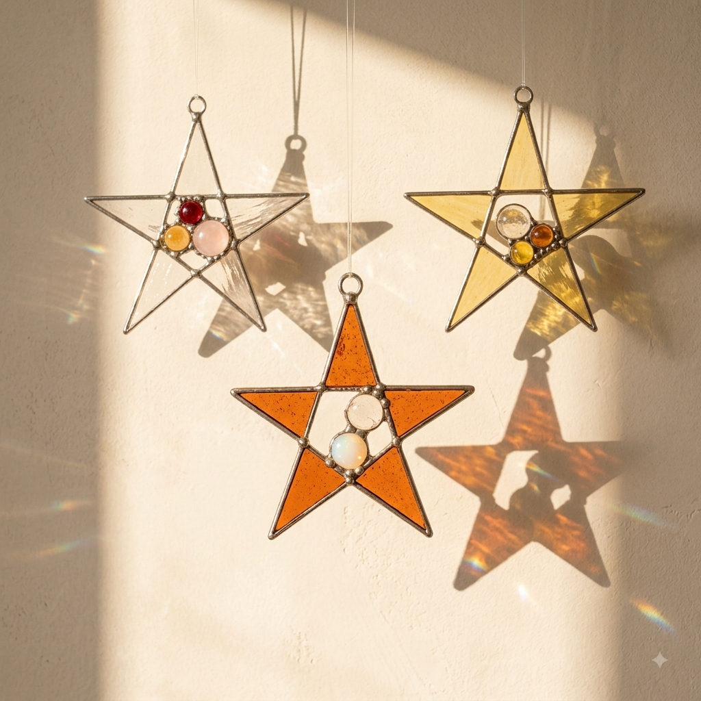 Retro Holiday Collection
Handmade Stained Glass Star Ornament Set - Samara Designs Studio
