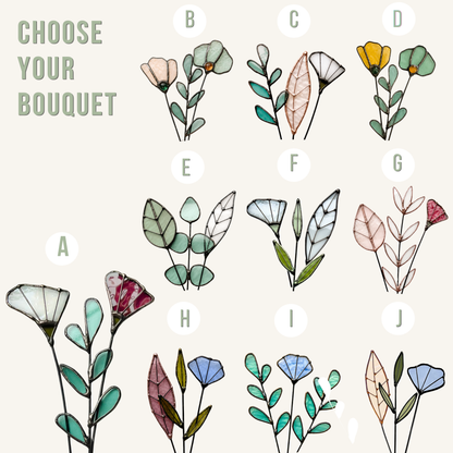 Personalized Stained Glass Keepsake Bouquet - Samara Designs Studio