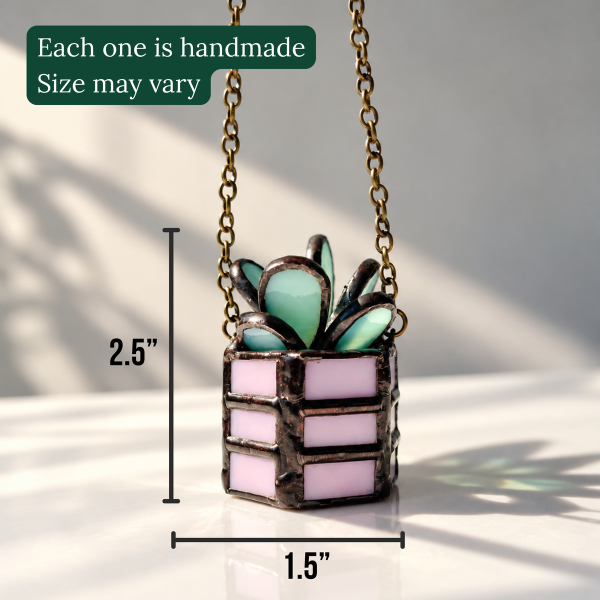 Mini Stained Glass Plant Ornaments