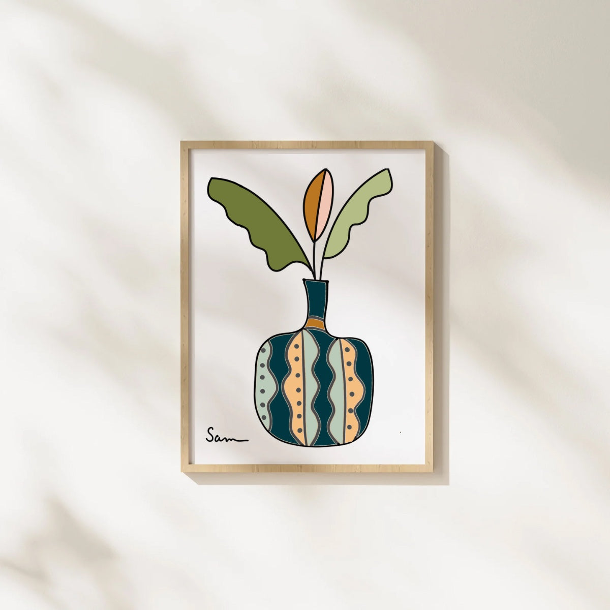 Modern Vase Art Print | Botanical Wall Art - Samara Designs Studio