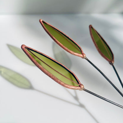 Stained Glass Sage Leaf Stem