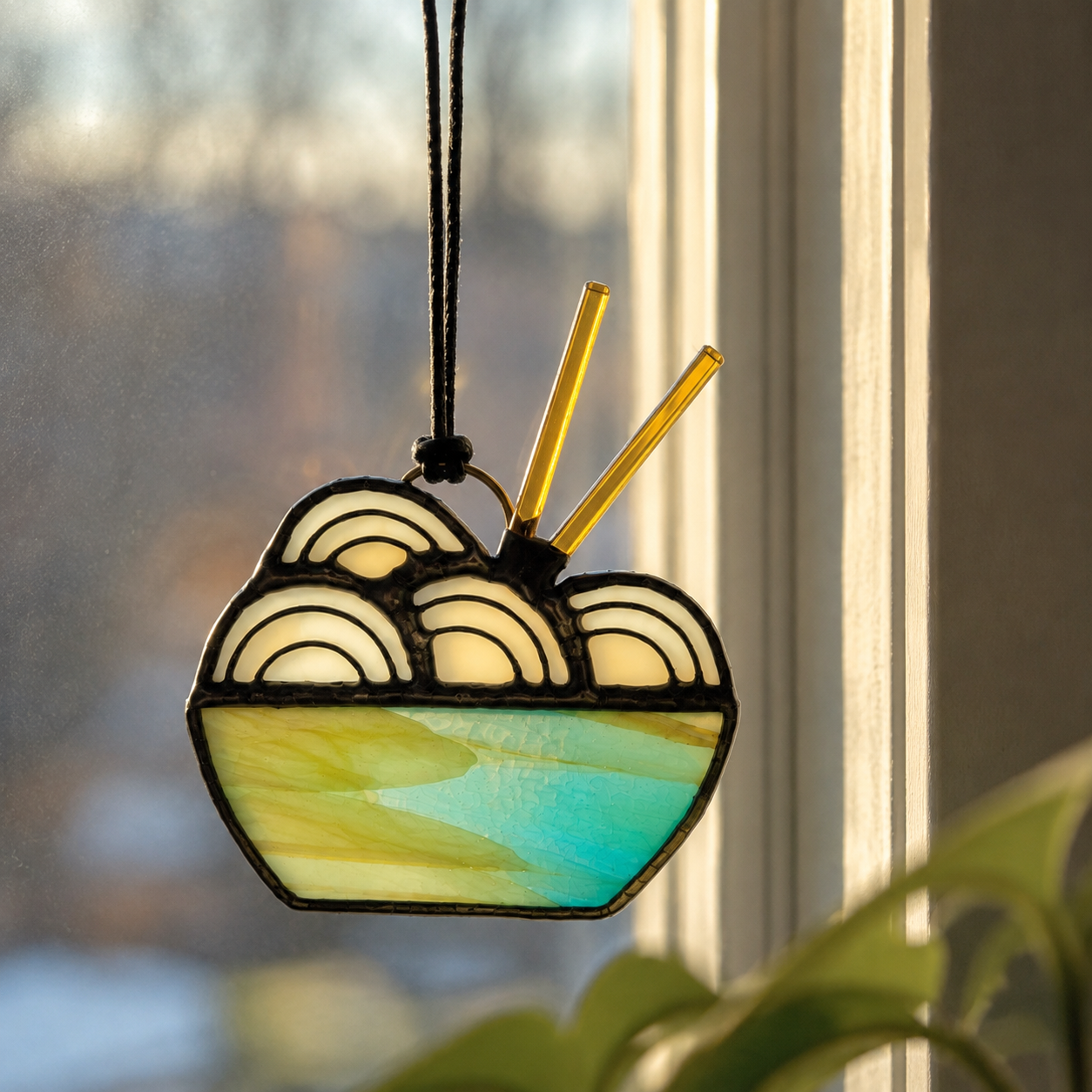 Stained Glass Ramen Noodle Ornament & Suncatcher | Foodie Gift