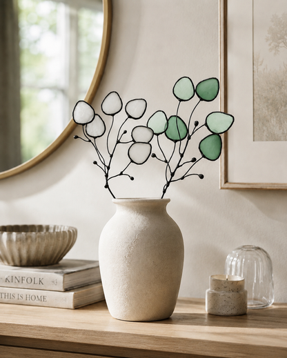 Glass Seafoam Eucalyptus Sprig - Samara Designs Studio