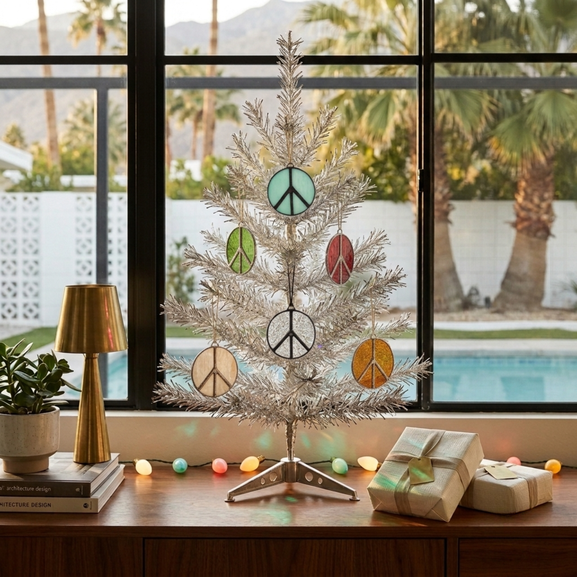 Peace Sign Stained Glass Suncatcher for Campers & Cozy Spaces - Samara Designs Studio