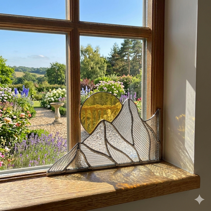 Stained Glass Mountain Scape - Samara Designs Studio