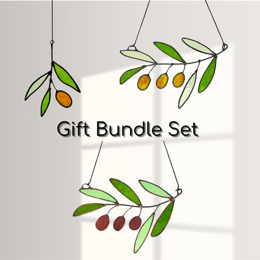 Handmade Olive Branch Suncatcher & Mini Olive Gift Set - Samara Designs Studio