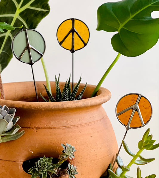 Peace Sign Plant Stake