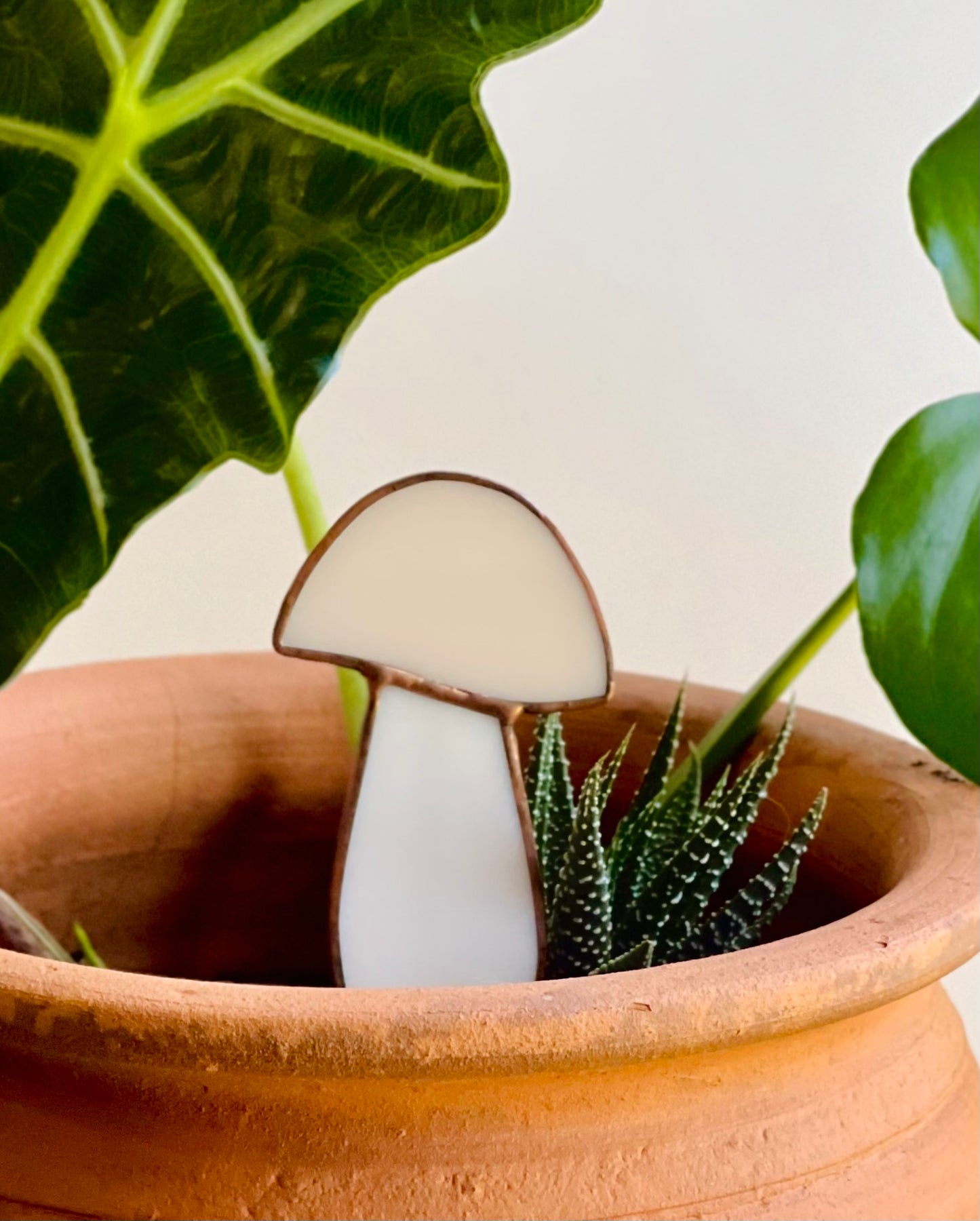 Glass Mushroom Plant Stake