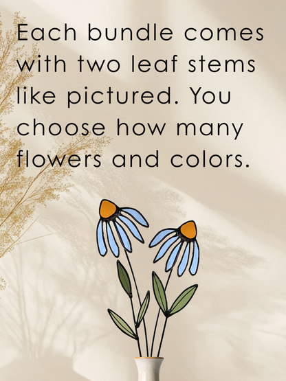 Stained Glass Coneflower Bouquet Set - Samara Designs Studio