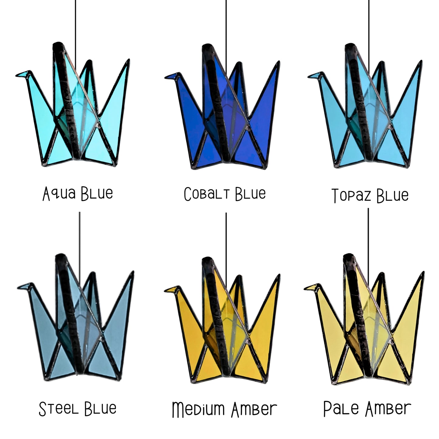 Stained Glass Origami Crane Mobile – Bird of Happiness - Samara Designs Studio