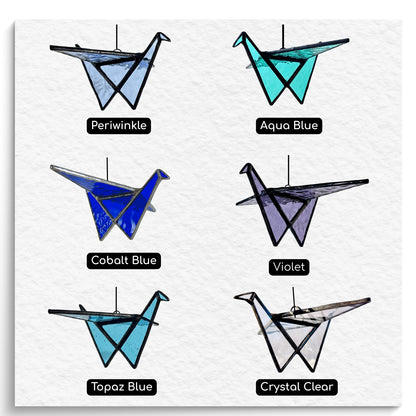 Stained Glass Origami Crane Mobile – Bird of Happiness - Samara Designs Studio