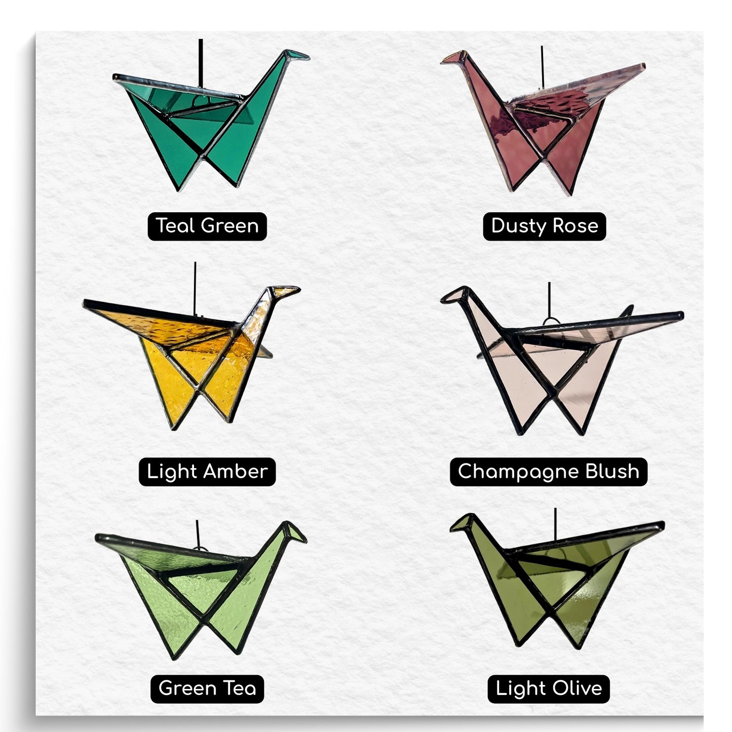 Stained Glass Origami Crane Mobile – Bird of Happiness - Samara Designs Studio