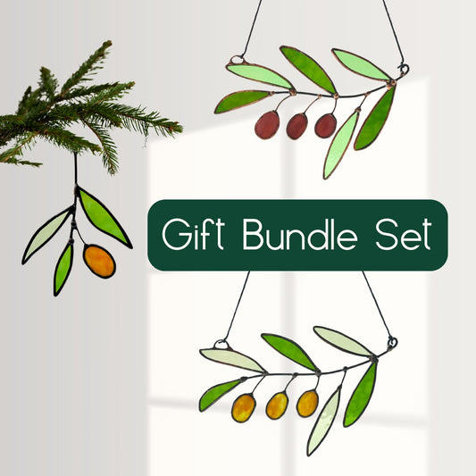 Handmade Olive Branch Suncatcher & Ornament Gift Set