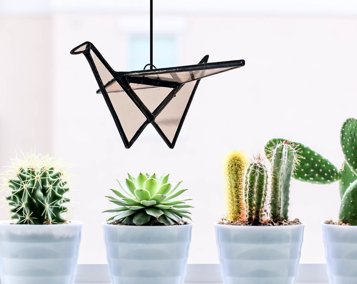 Stained Glass Origami Crane Suncatchers- Bird of Happiness - Samara Designs Studio