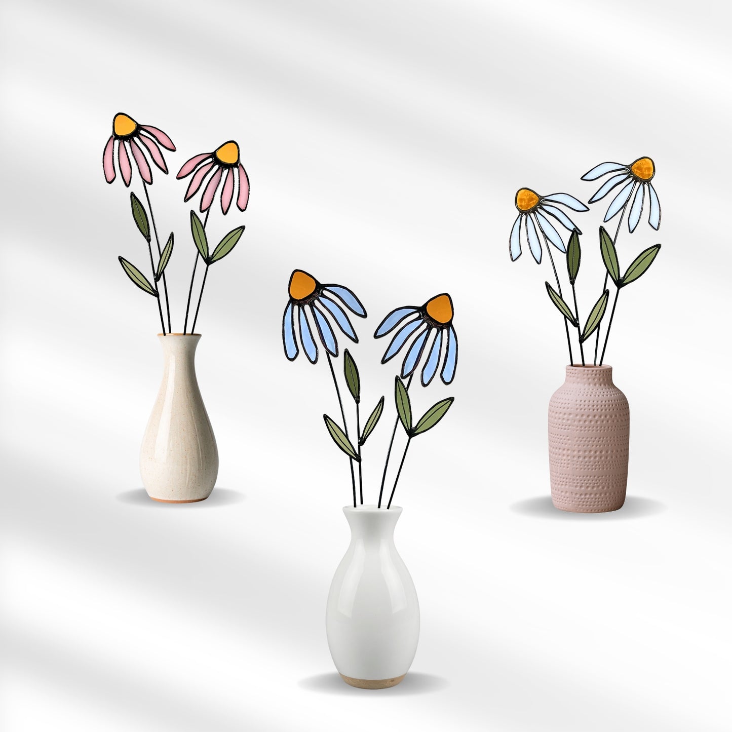 Stained Glass Coneflower Bouquet Set - Samara Designs Studio