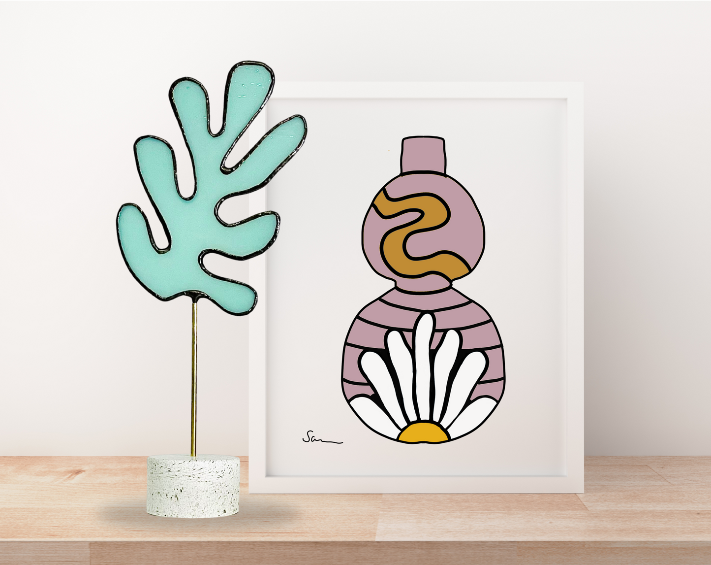 Matisse Inspired Stained Glass Sculpture
