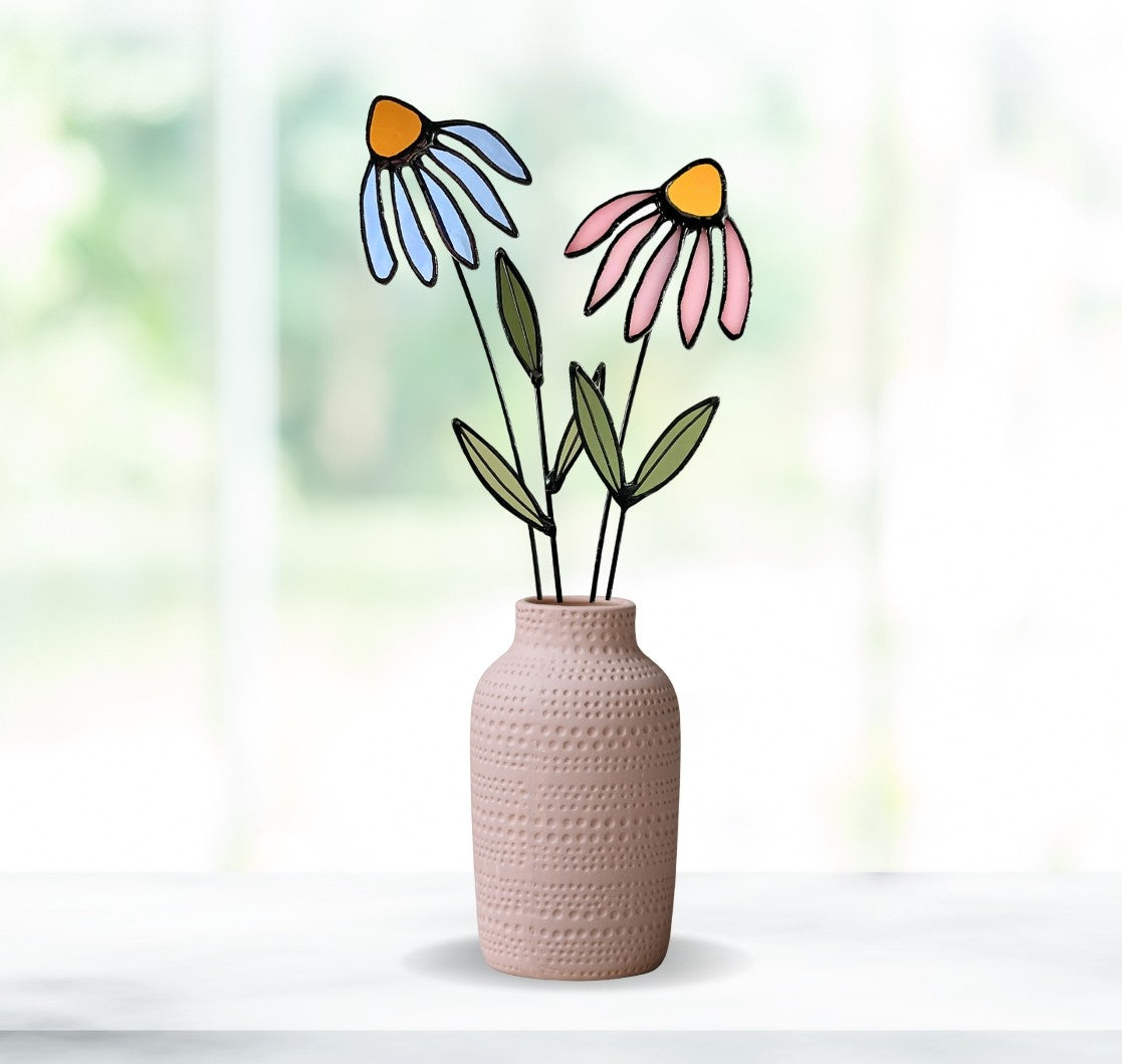 Stained Glass Coneflower Bouquet Set - Samara Designs Studio