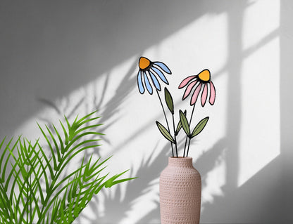 Stained Glass Coneflower Bouquet Set - Samara Designs Studio