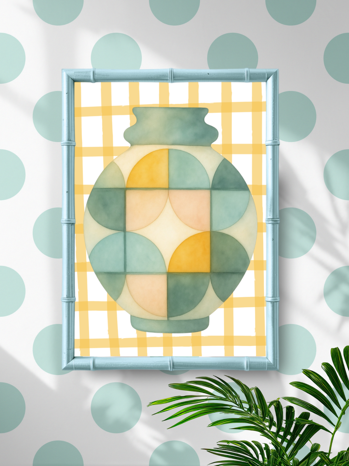 Geometric Vase Art Print – Whimsical Watercolor, Modern Folk Art Wall Decor - Samara Designs Studio