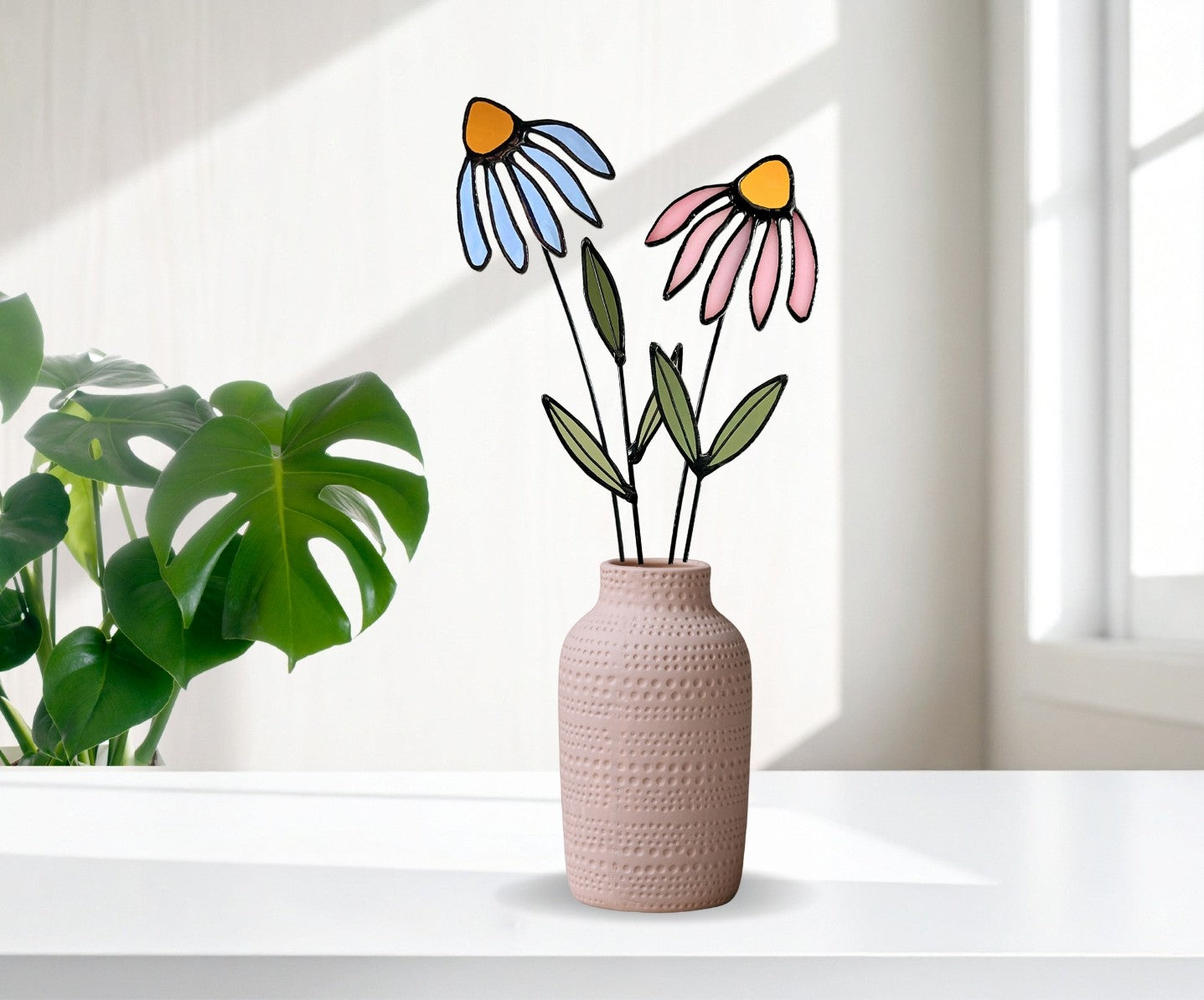 Stained Glass Coneflower Bouquet Set - Samara Designs Studio