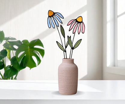 Stained Glass Coneflower Bouquet Set - Samara Designs Studio