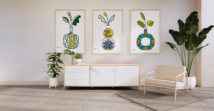 Modern Vase Art Print Collection – Minimalist Botanical Wall Art - Samara Designs Studio