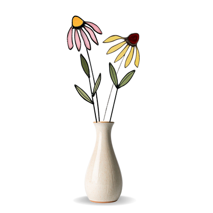 Stained Glass Coneflower Bouquet Set - Samara Designs Studio