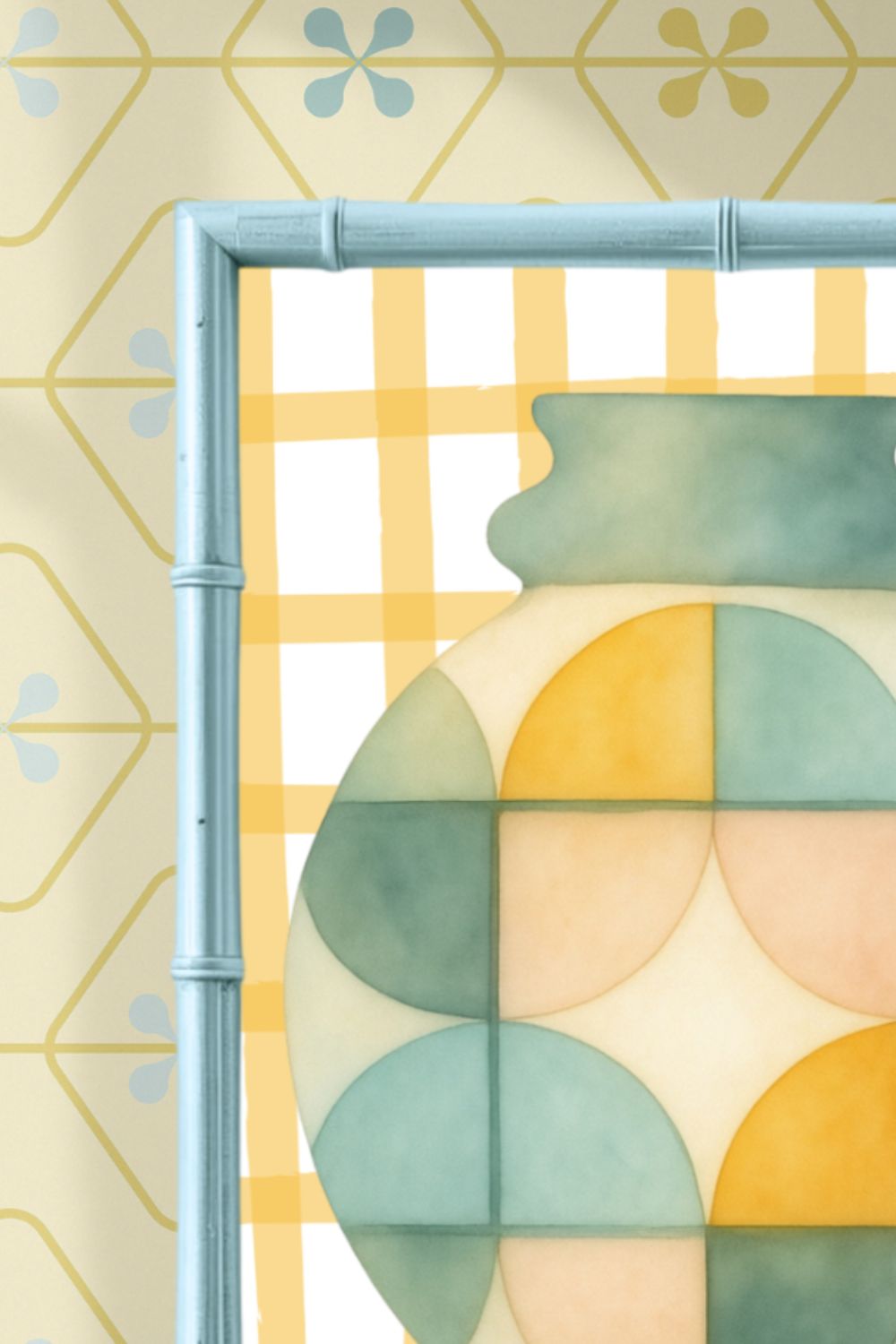 Geometric Vase Art Print – Whimsical Watercolor, Modern Folk Art Wall Decor - Samara Designs Studio