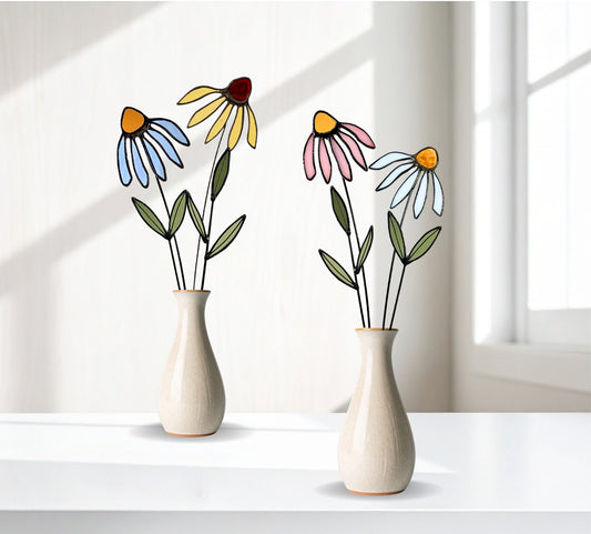 Stained Glass Coneflower Bouquet Set - Samara Designs Studio