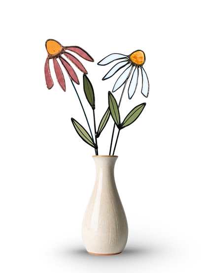 Stained Glass Coneflower Bouquet Set - Samara Designs Studio