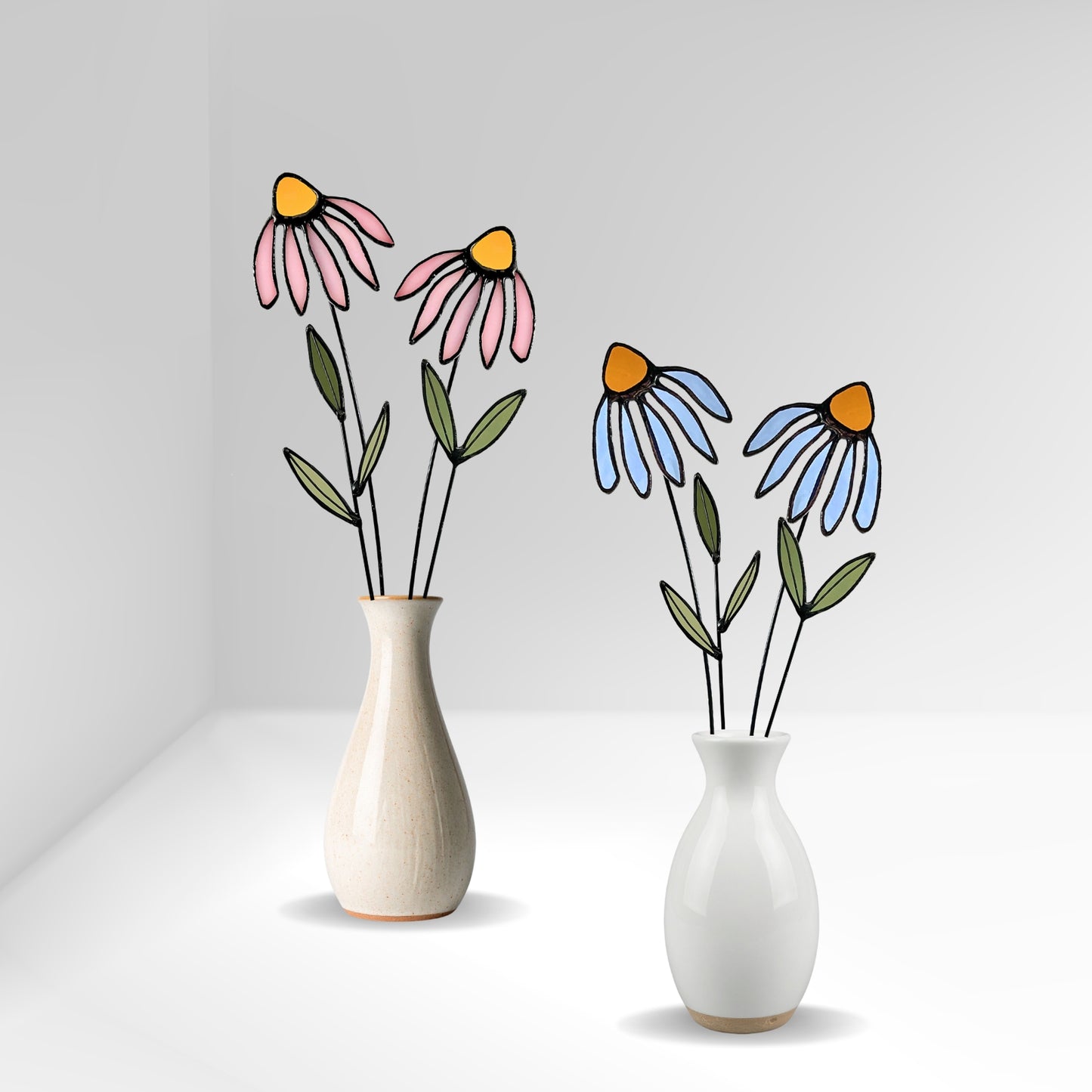 Stained Glass Coneflower Bouquet Set - Samara Designs Studio
