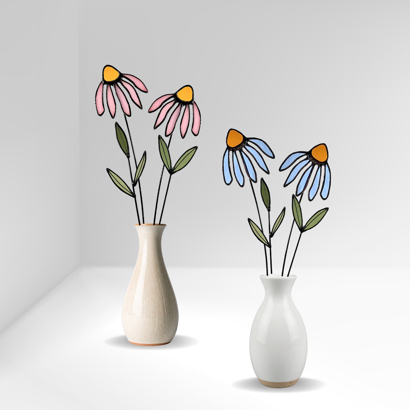 Stained Glass Coneflower Bouquet Set - Samara Designs Studio
