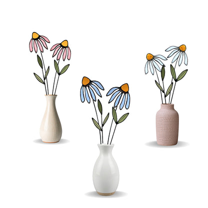 Stained Glass Coneflower Bouquet Set - Samara Designs Studio