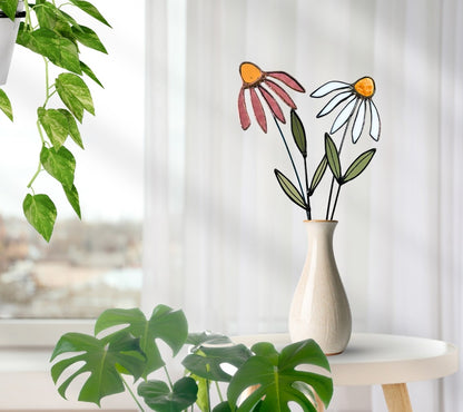 Stained Glass Coneflower Bouquet Set - Samara Designs Studio