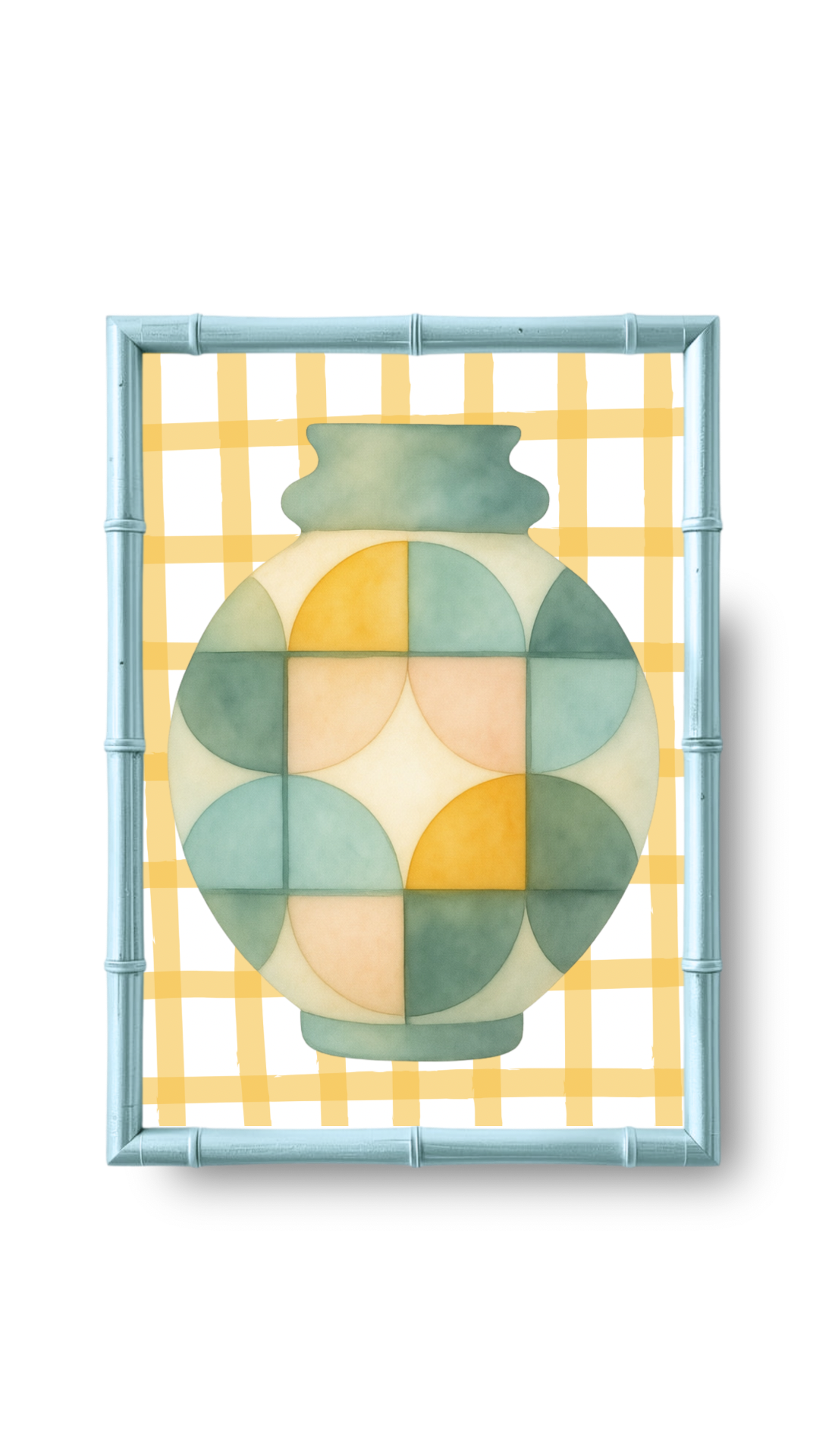 Geometric Vase Art Print – Whimsical Watercolor, Modern Folk Art Wall Decor - Samara Designs Studio