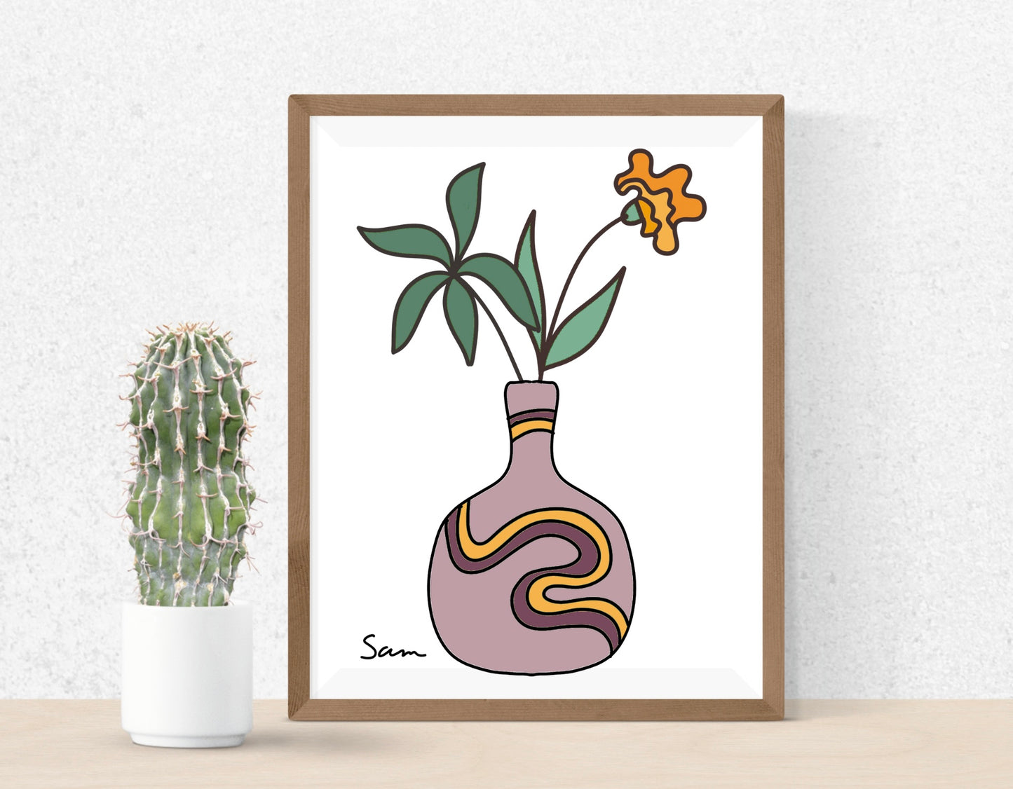 Lavender Vase Art Print | Modern Botanical Wall Art - Samara Designs Studio