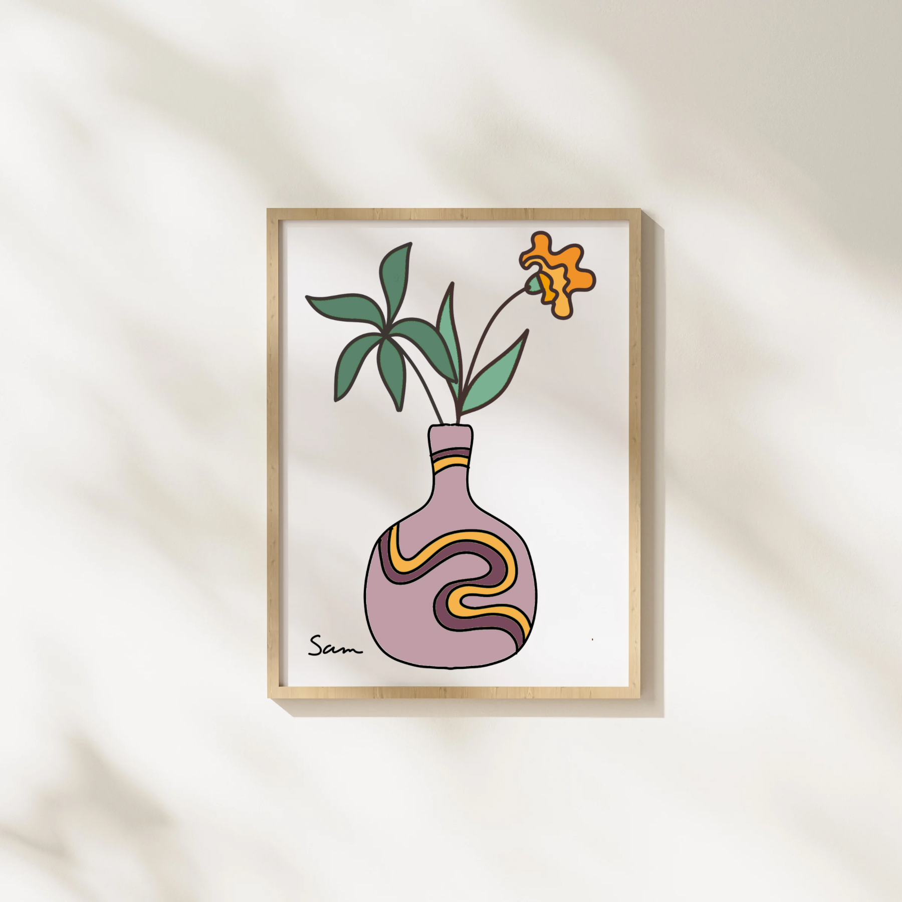 Lavender Vase Art Print | Modern Botanical Wall Art - Samara Designs Studio
