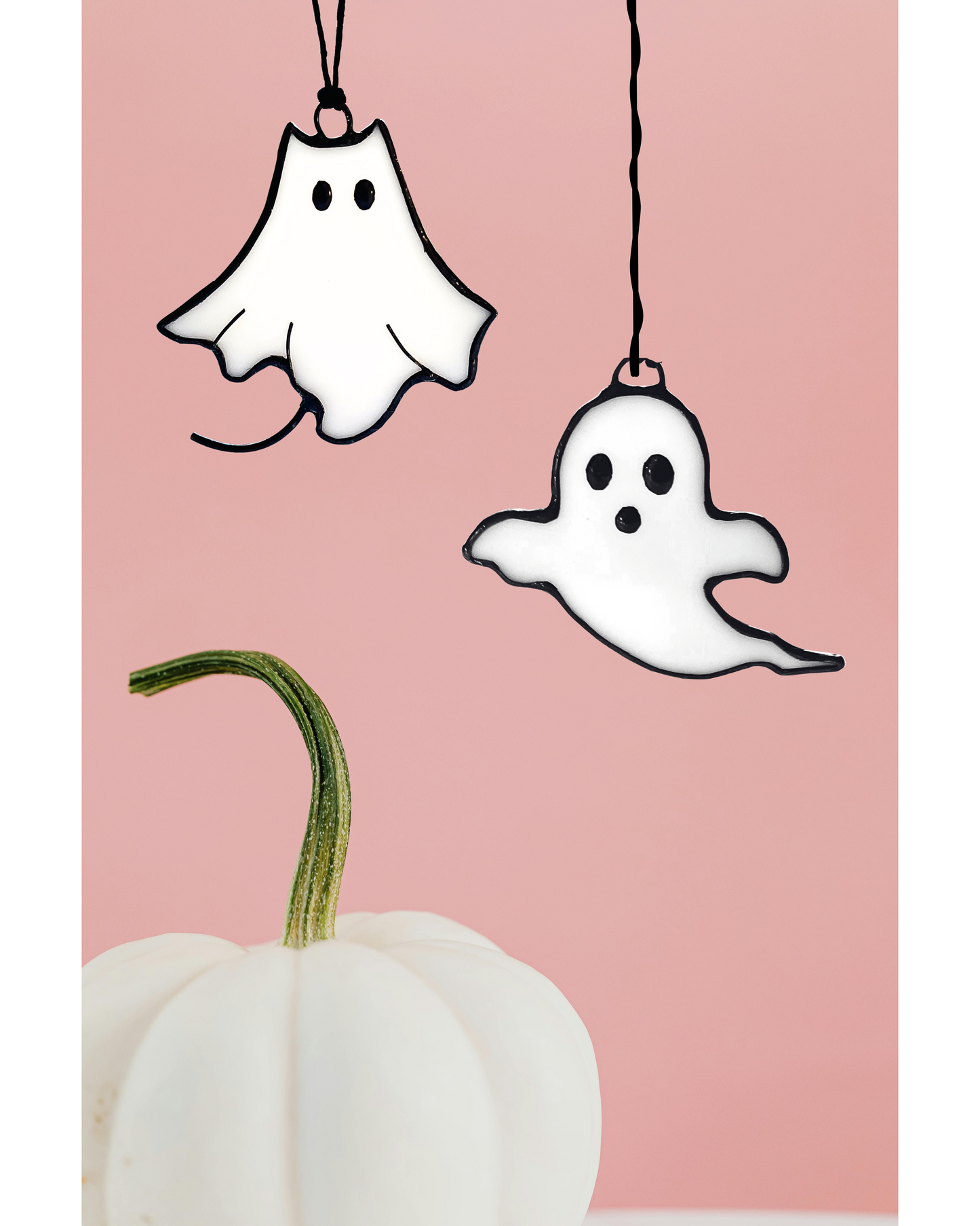 Stained Glass Halloween Pumpkin & Ghost Suncatchers- Handmade Halloween Gifts