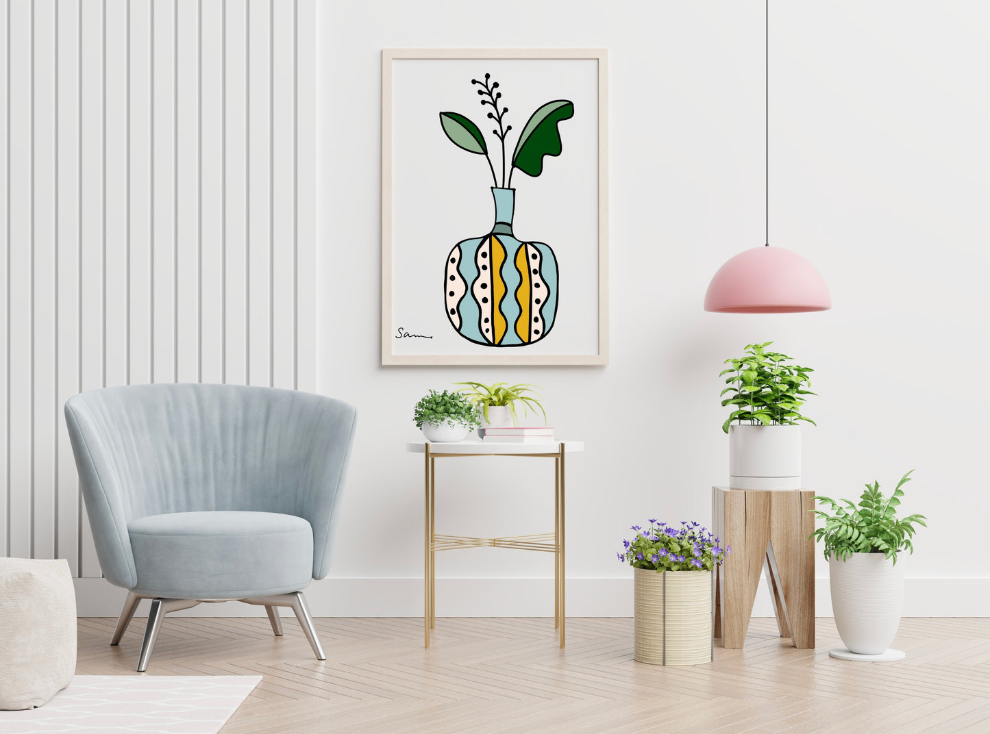 Modern Vase Art Print Collection – Minimalist Botanical Wall Art - Samara Designs Studio